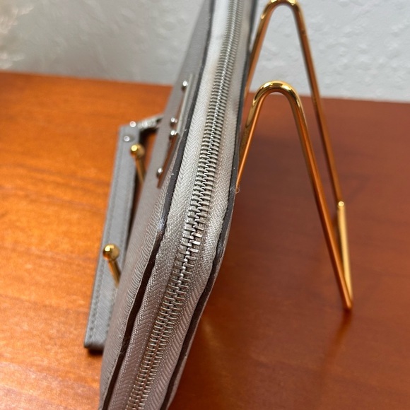 Michael Kors Wallet Jet Set Travel Continental Zip Around/ Pearl Gray - Picture 8 of 13